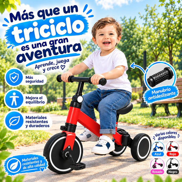 Triciclo Evolutivo 4 en 1 – Ayuda a Tu Bebé a Caminar Seguro y Sin Caídas